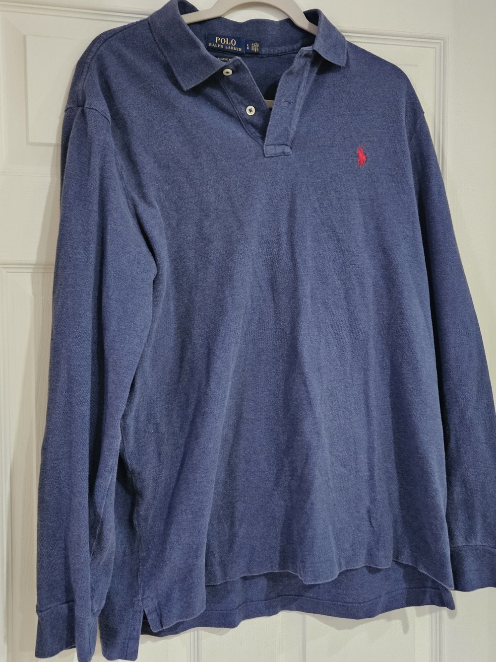 Polo by Ralph Lauren Men's Classic Fit Long Sleeve Collared Polo Shirt Navy Blue